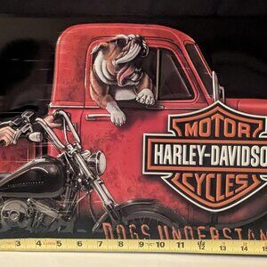 Harley Davidson Metal Sign "Dogs Understand" Bulldog